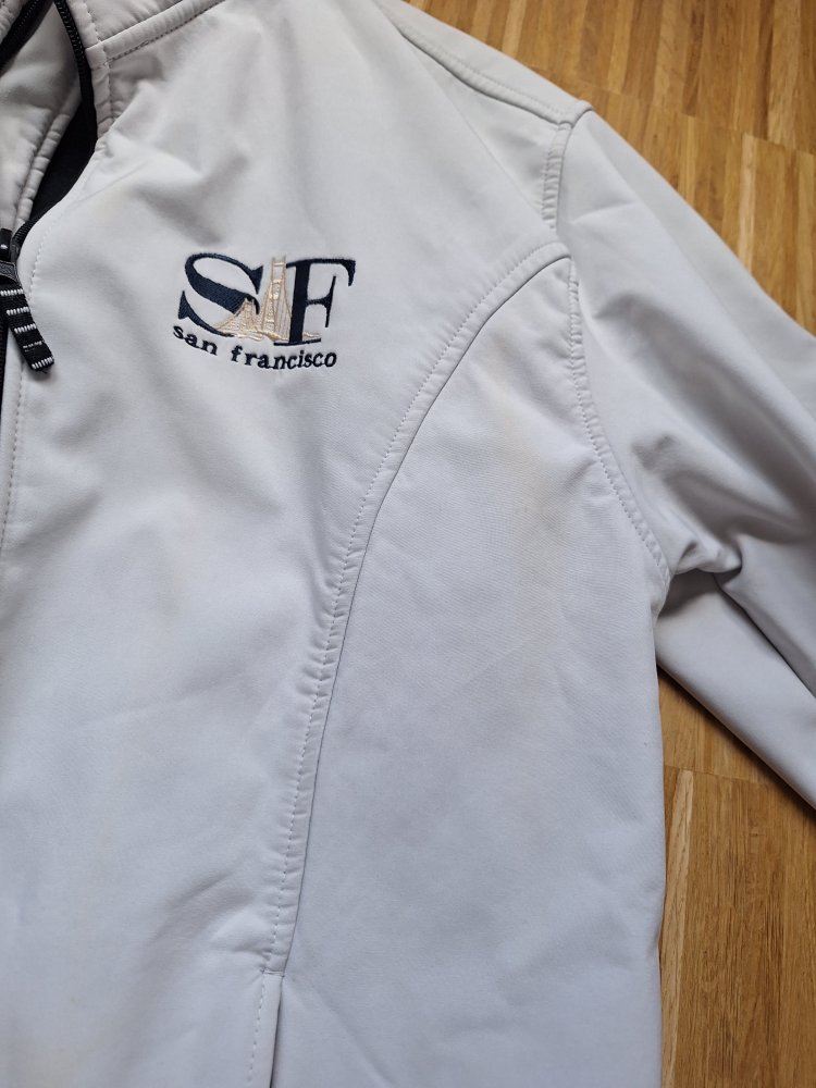 weiße Wind- und Wetterjacke, Gr. S San Francisco
