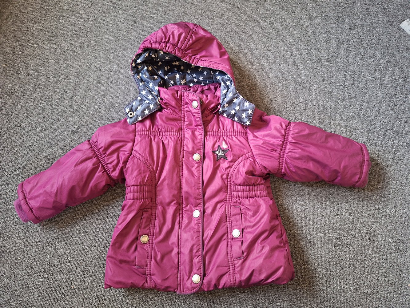 Bordeauxpinke Steppjacke, Gr. 80