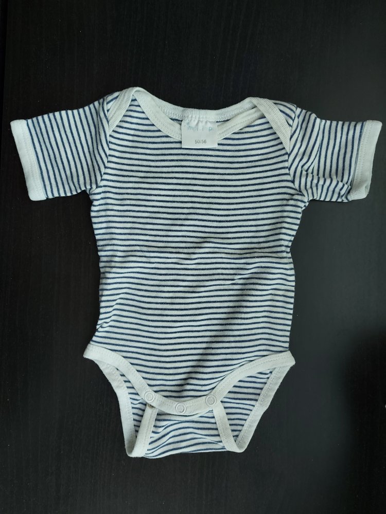 blau-weiß gestreifter Kurzarmbody Gr. 50/56 Sommerbody unisex