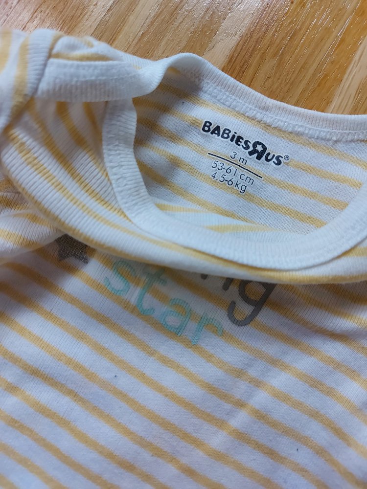 weiß-gelb gestreifter Kurzarmbody Daddy's shining star