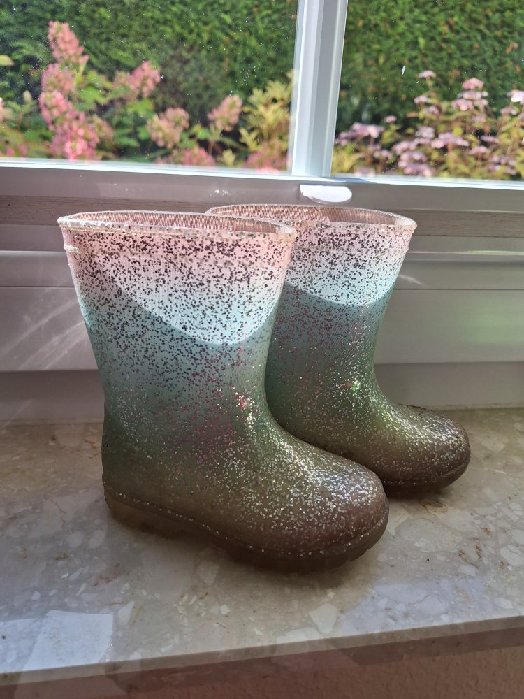 Glitzergummistiefel, Gr. 23 / Einhornstyle