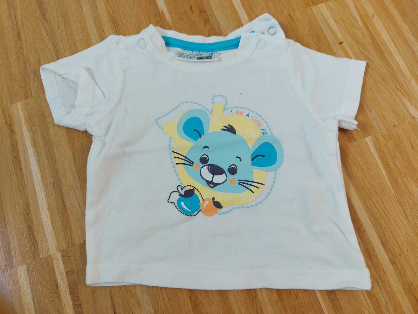 weißes Babytshirt mit kleiner Maus cutie pie