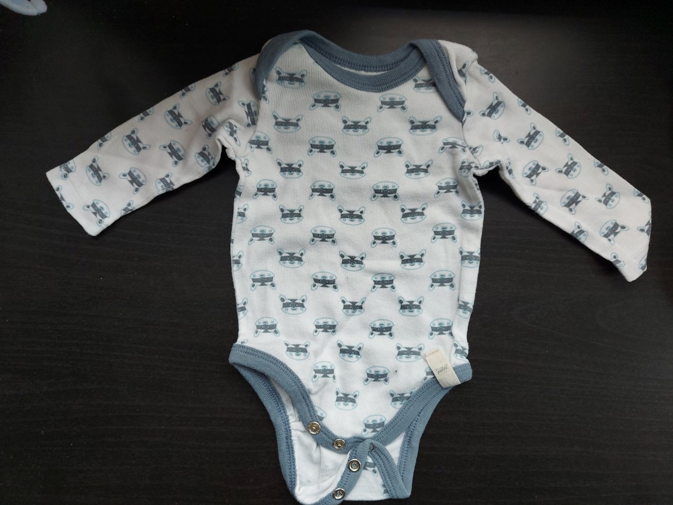 Weiß-blauer kuniboo Langarmbody Gr. 50/56