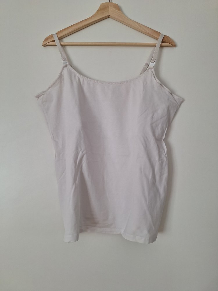 Weißes Spaghettiträgertop Stilltop Gr. L