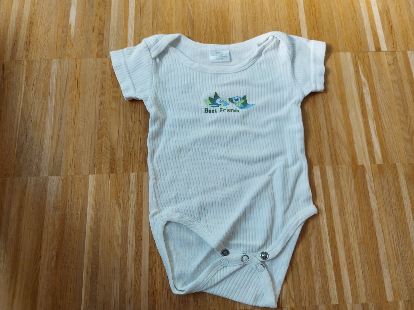 weißer Kurzarmbody Gr. 50/56 best friends