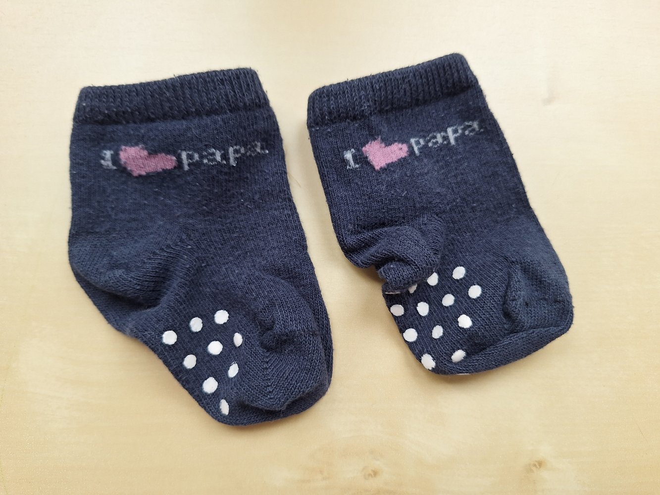 dunkelblaue I love Papa-Stoppersocken 