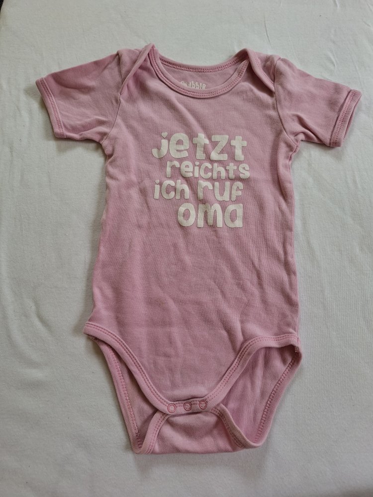 Rosa Kurzarmbody Jetzt reichts, ich ruf Oma
