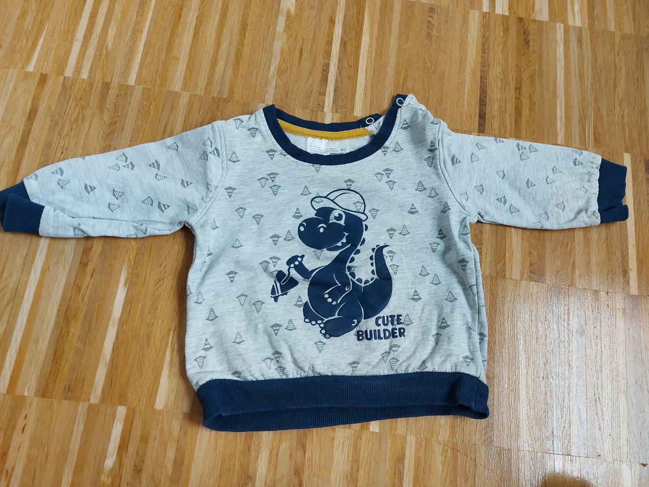 langärmliger Babypullover Cute Builder mit Dino, Gr. 80