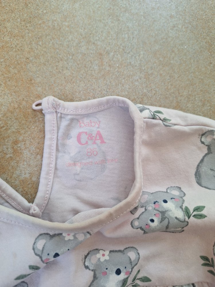 Rosafarbenes Sommerkleid mit Koalabären Gr. 86