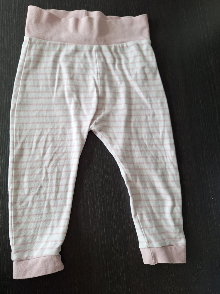 Rosa weiß gestreifte Babyhose 86/92