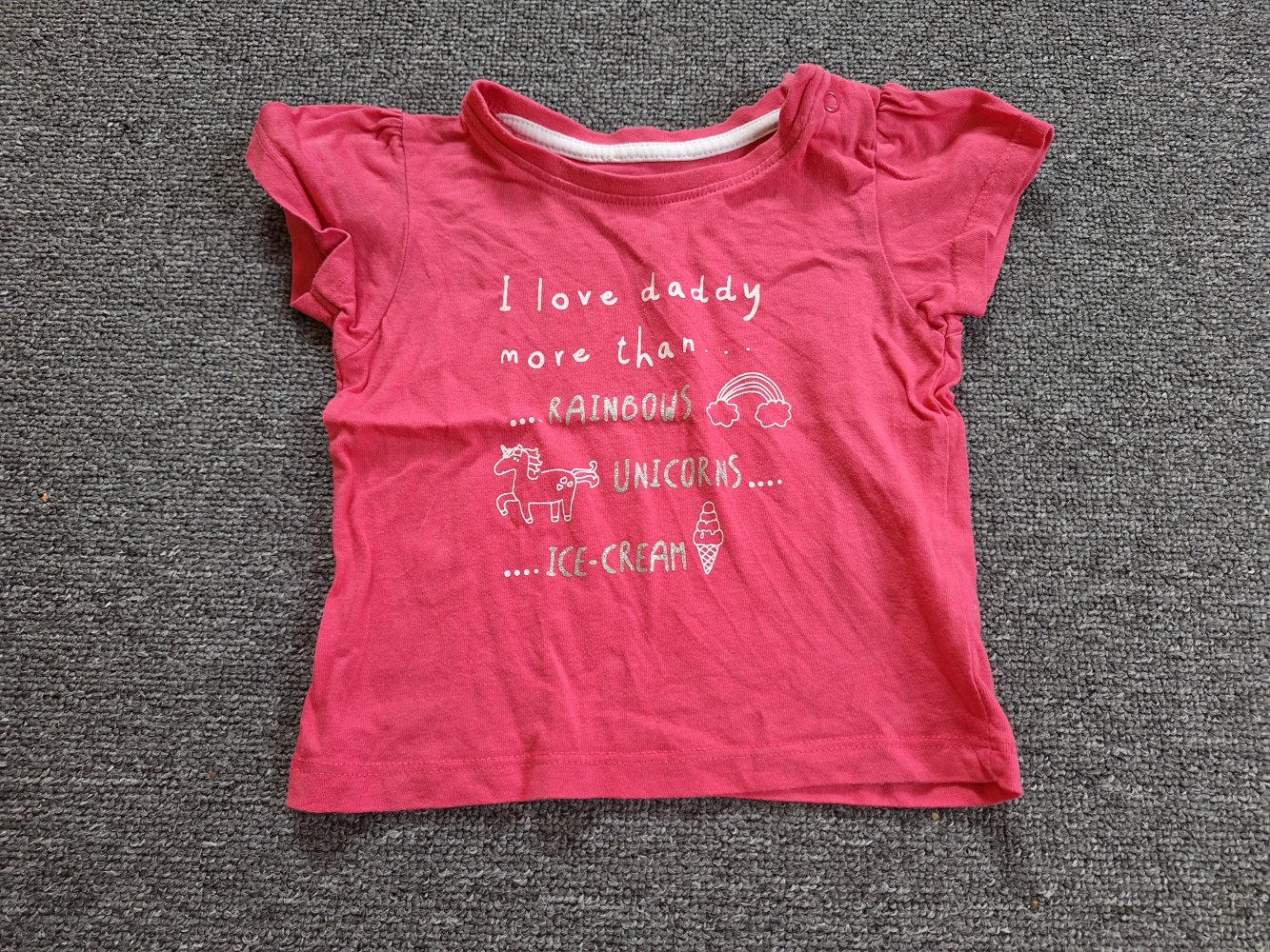 kurzärmliges pinkes T-Shirt für Babys, Gr. 74 I love daddy more than...