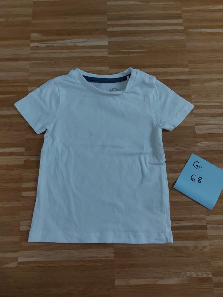 kurzärmliges weißes Basic T-Shirt Gr. 68