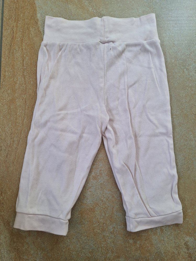 Rosa Stoffhose mit Lillebi-Maus und breitem Bund Gr. 74/80