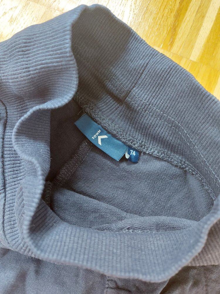 dunkelblaue Babyjogginghose mit breitem Bund, Gr. 74