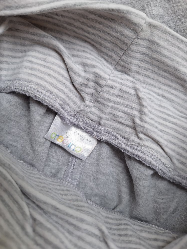 Bequeme graue Pumphose mit breitem Bund, Gr. 62 unisex / geschlechtsneutral