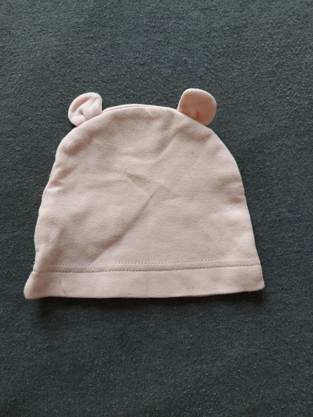 süßes rosa Erstlingsmützchen / Babymütze mit Öhrchen