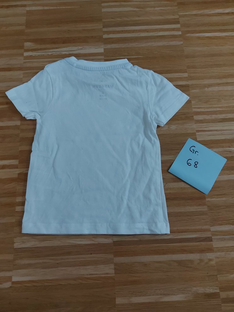 kurzärmliges weißes Basic T-Shirt Gr. 68