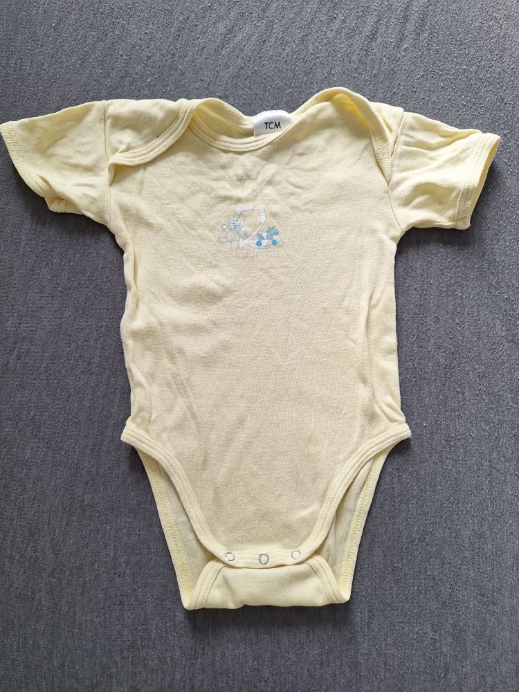 Zitronengelber kurzärmliger Babybody Sommerbody unisex Gr. 74/80