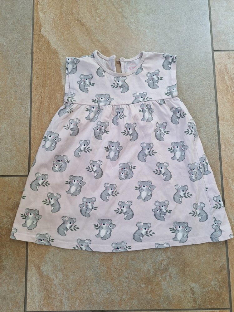 Rosafarbenes Sommerkleid mit Koalabären Gr. 86