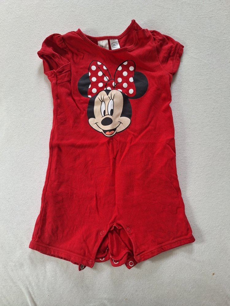 roter Minnie Mouse Pyjama Gr. 80 /Schlafanzug/Schlafstrampler