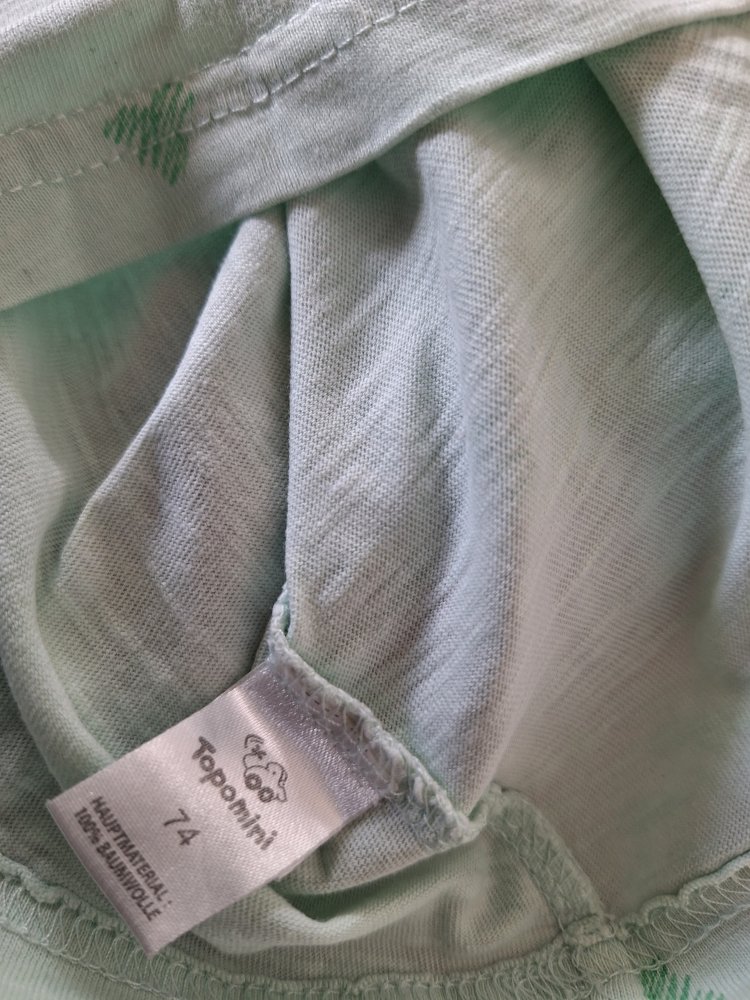 türkises T-Shirt I love you like crazy, Gr. 74