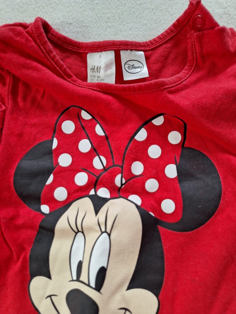 roter Minnie Mouse Pyjama Gr. 80 /Schlafanzug/Schlafstrampler