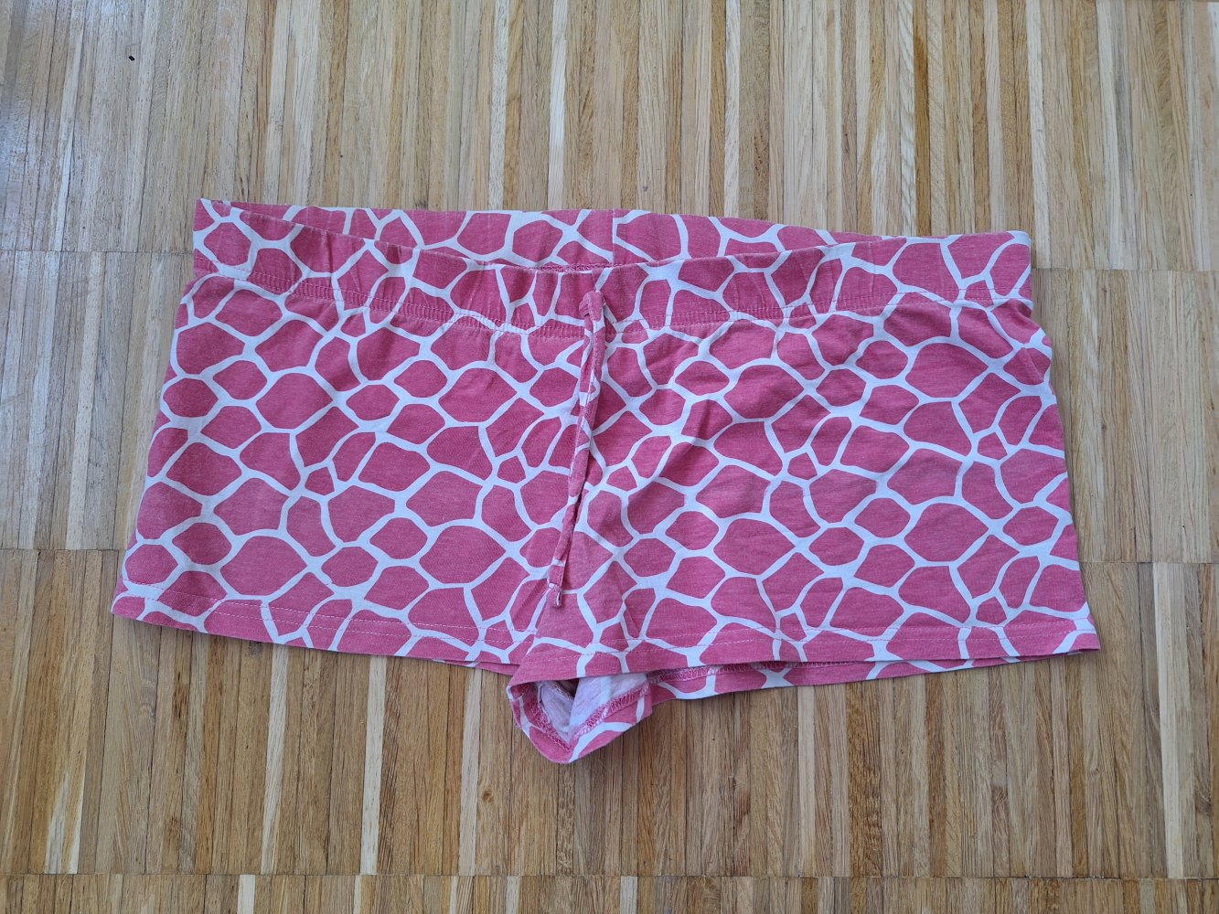 Pink weiß gemusterte Schlafanzughotpants Gr. L