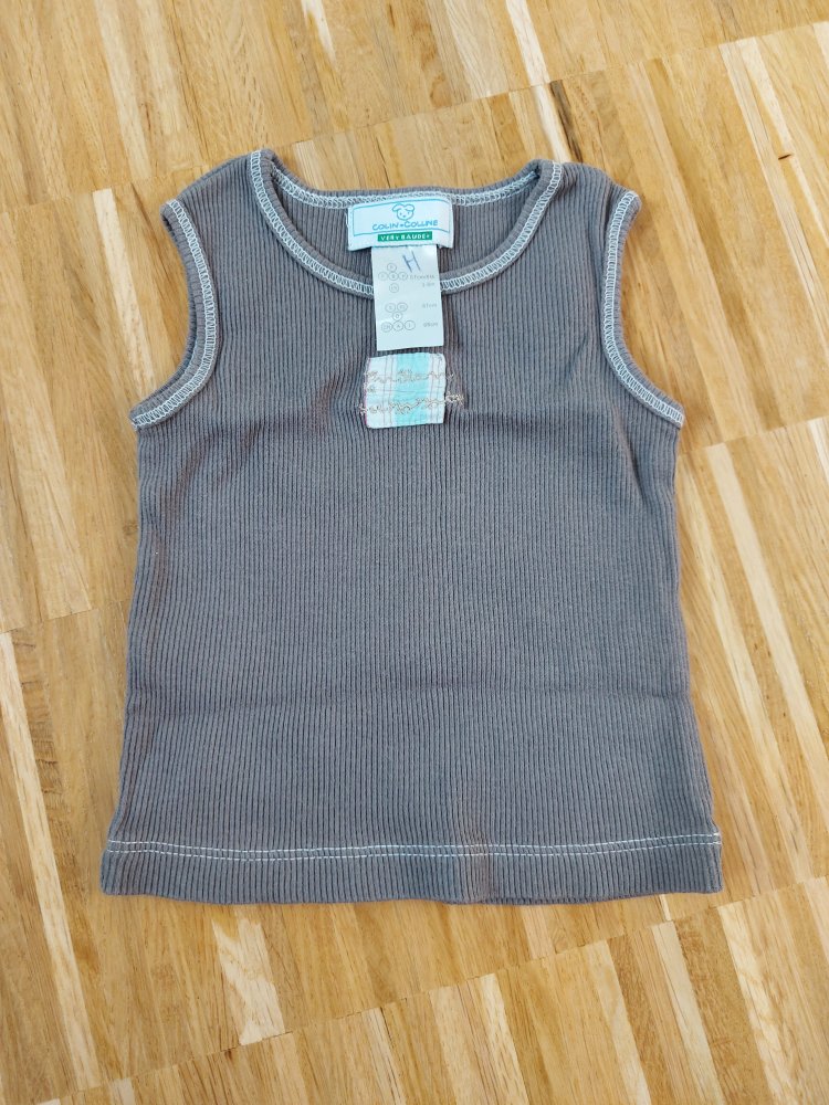 graues ärmelloses Muscle-Shirt, Gr. 68