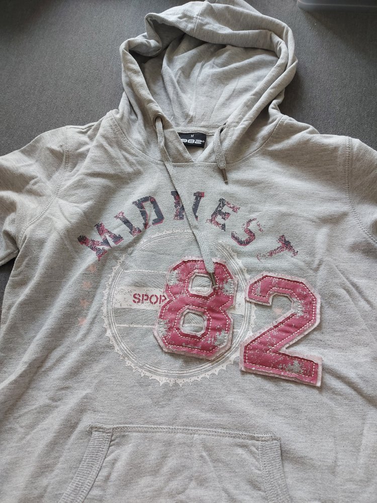 langärmliger grauer Kapuzenpulli, Gr. M Midwest 82