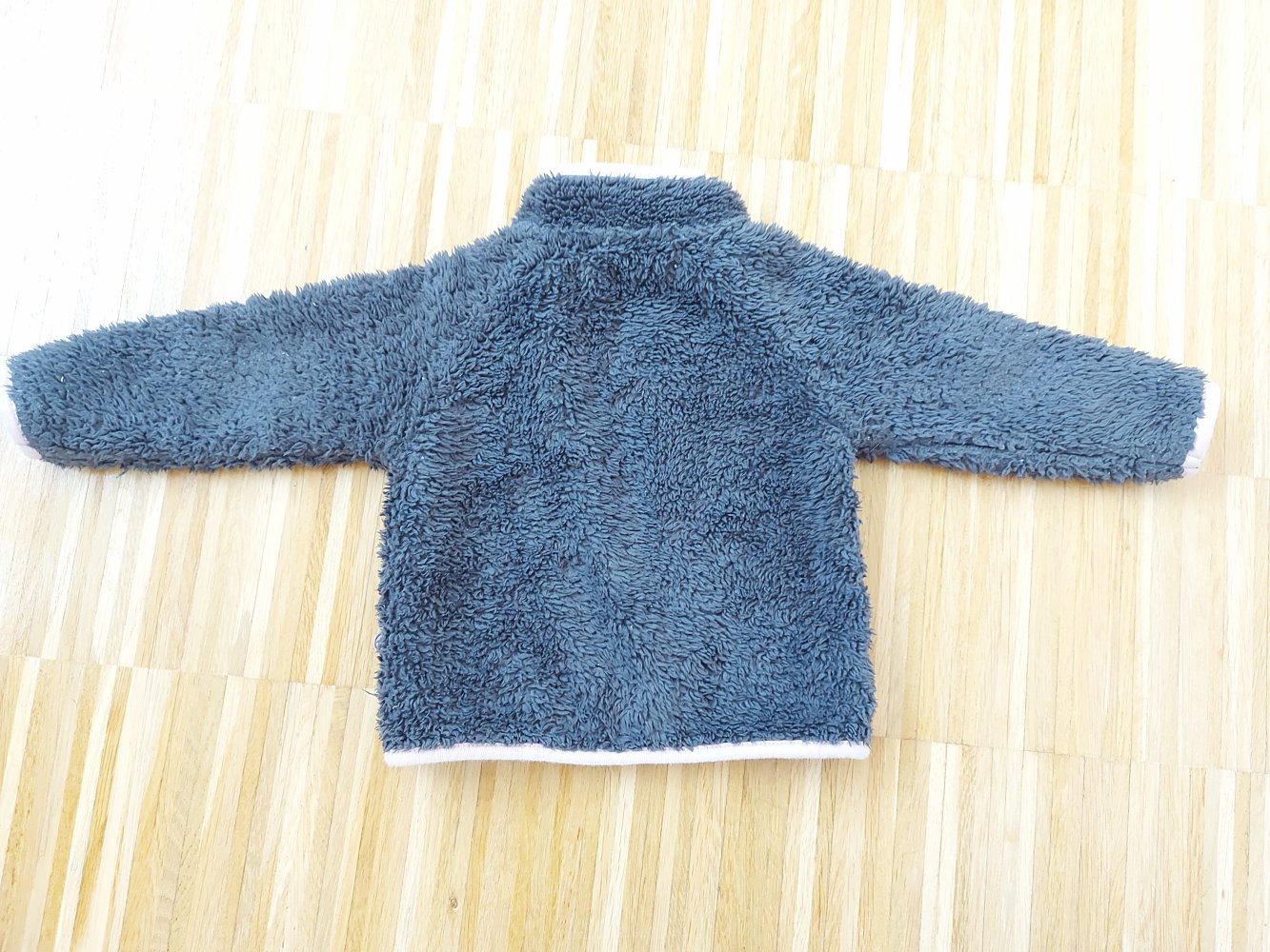 flauschige anthrazitfarbene Fleecejacke für Baby Mädchen Gr. 68