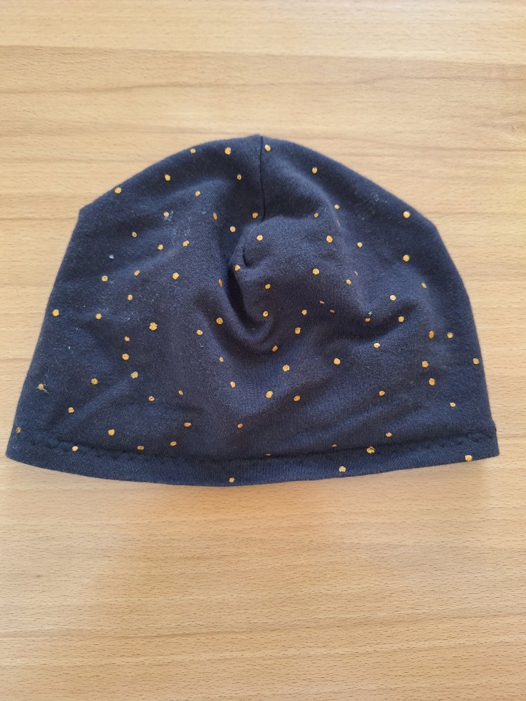 schwarzer Turbanmütze/Knotenmütze mit goldenen Punkten