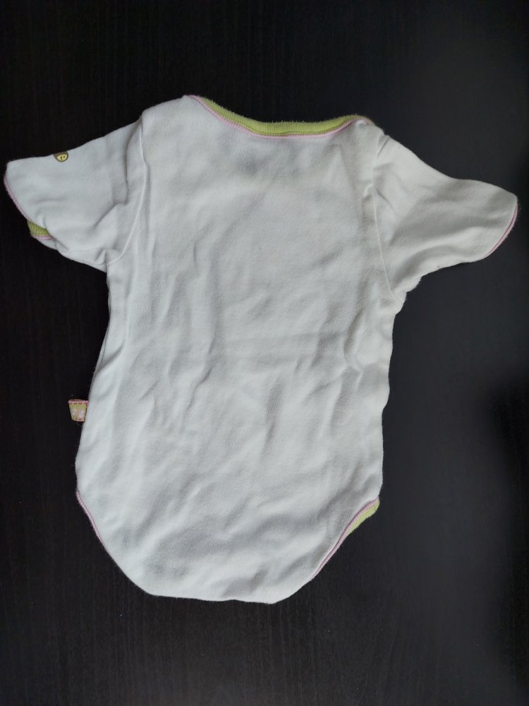 Niedlicher Kurzarmbody mit Frühlingsmotiven, Gr. 50/56