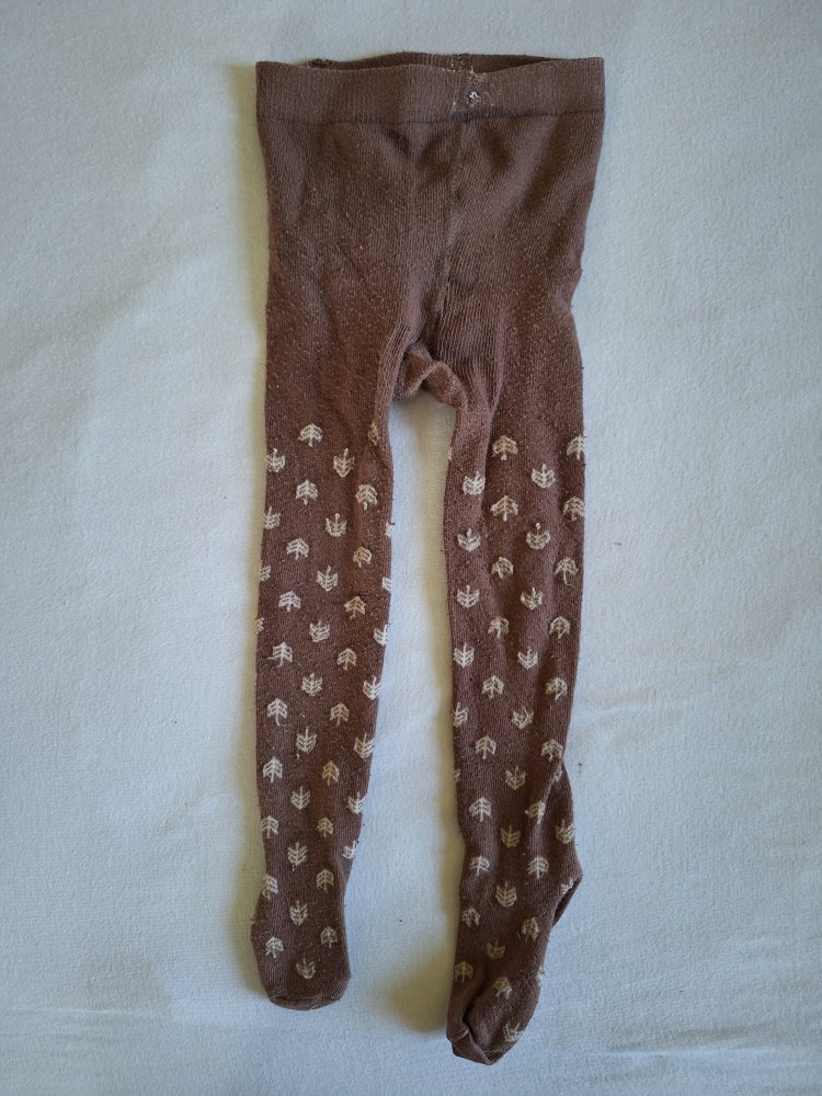 Braune Strumpfhose mit Muster, Gr. 86/92
