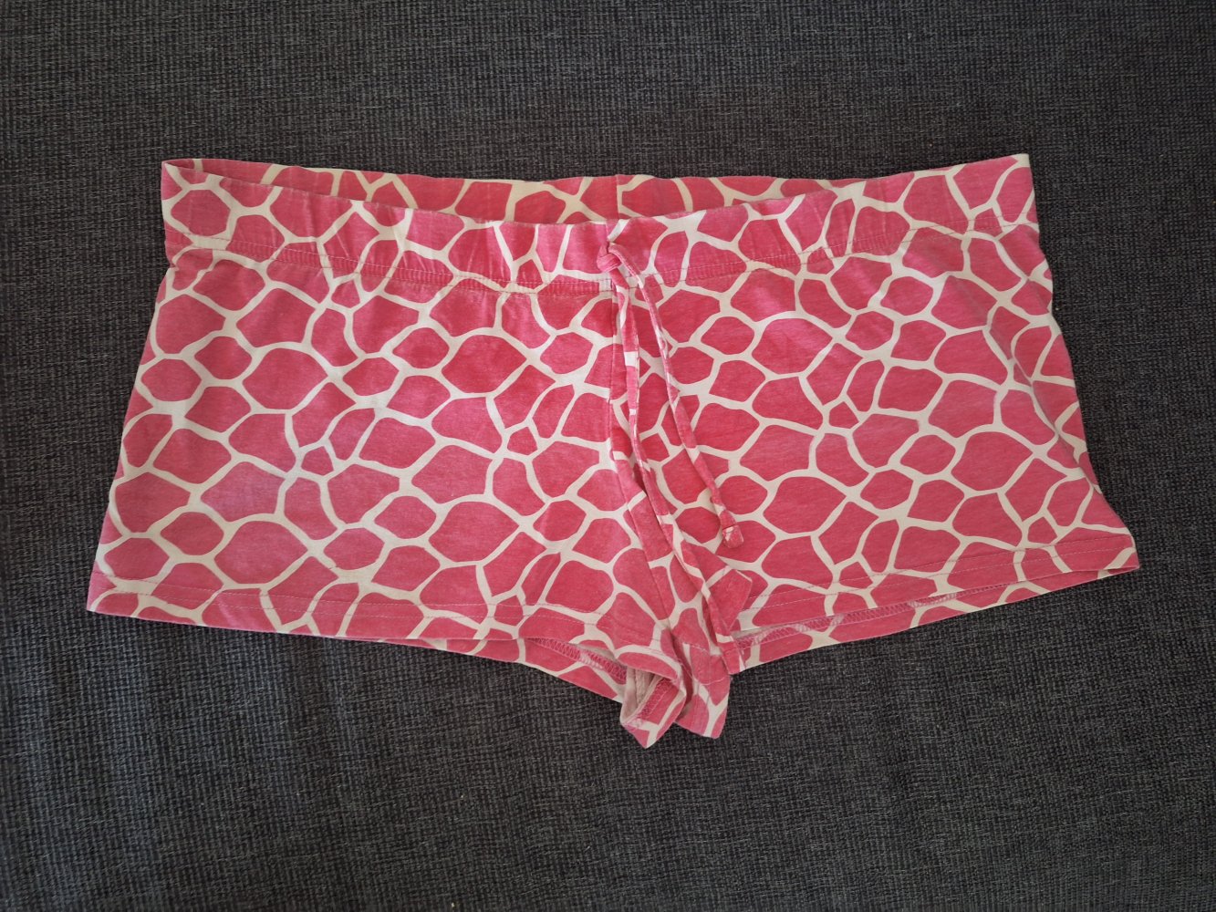 Pink weiß gemusterte Schlafanzughotpants Gr. L