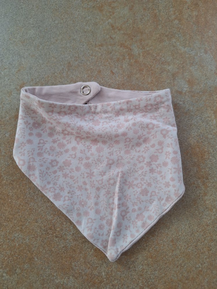 Dreieckstuch/Halstuch mit altrosa Blümchenmuster