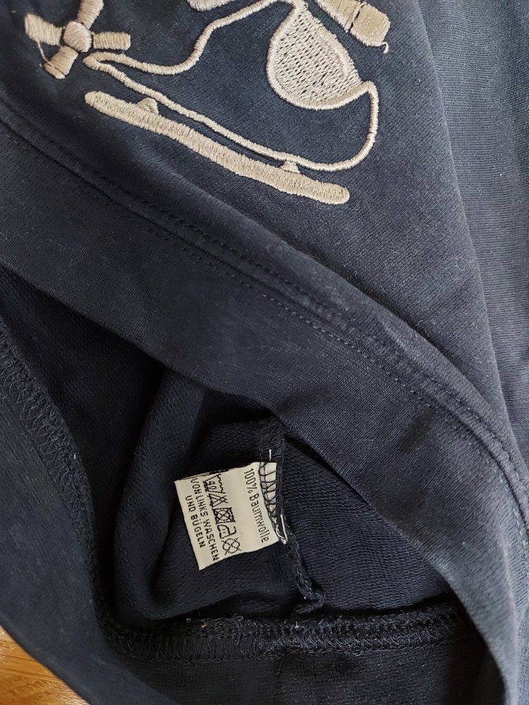 langärmliger dunkelblauer Babypullover mit Hubschraubermotiv Gr. 74 Longsleeve