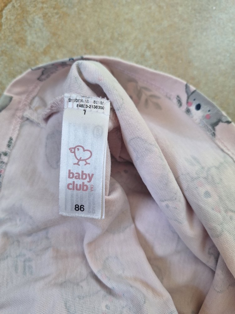 Rosafarbenes Sommerkleid mit Koalabären Gr. 86