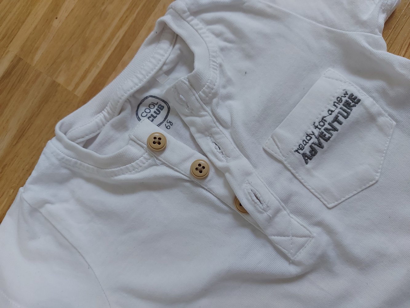 weißer Kurzarmbody ready for a new adventure Gr. 68