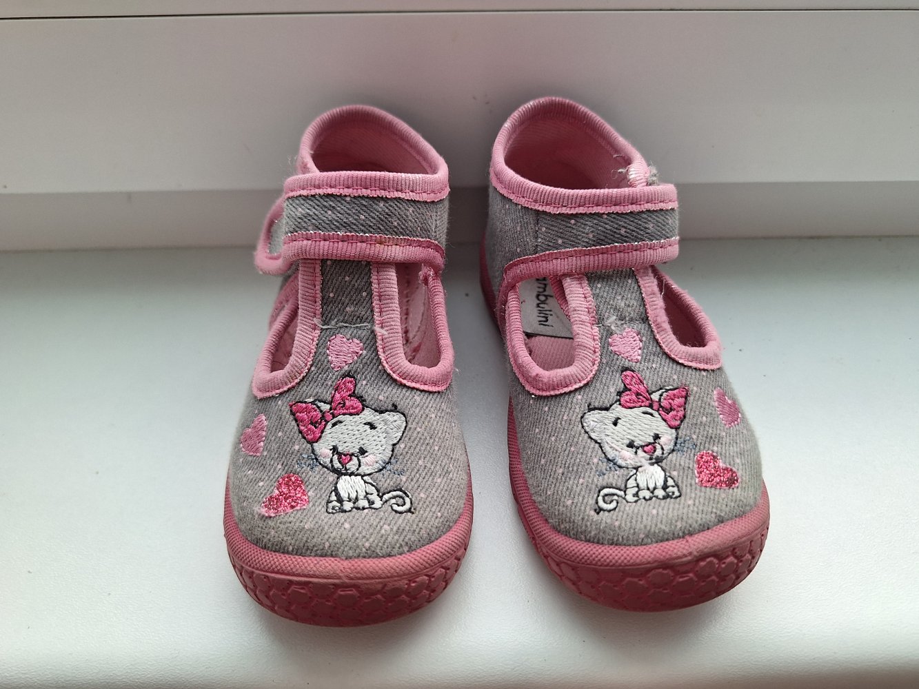 rosa Hausschuhe mit Kätzchen Gr. 20
