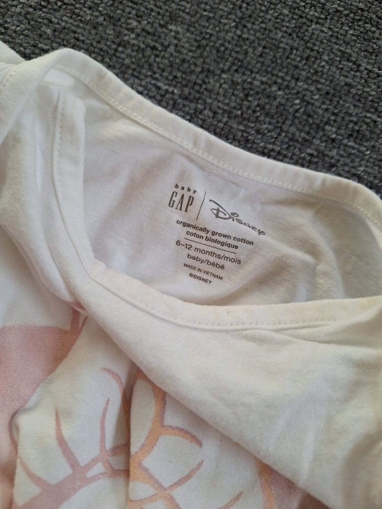 Weißer Minnie Mouse Kurzarmbody Gr. 68/74