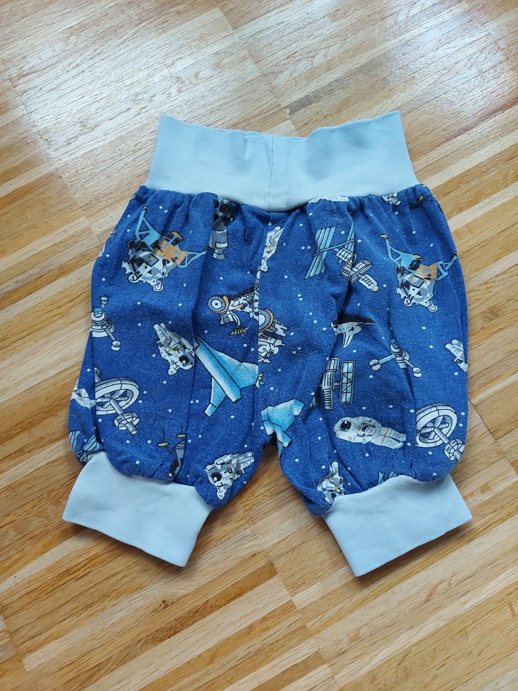 blaue Raumfahrt-Babyhose mit breitem Bund (Fasching/Karneval) Pumphose