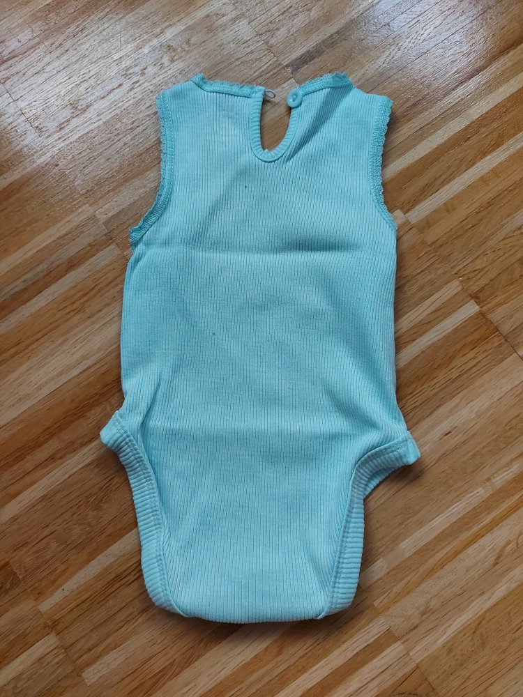 türkiser ärmelloser Body bzw. Kurzarmbody Gr. 56