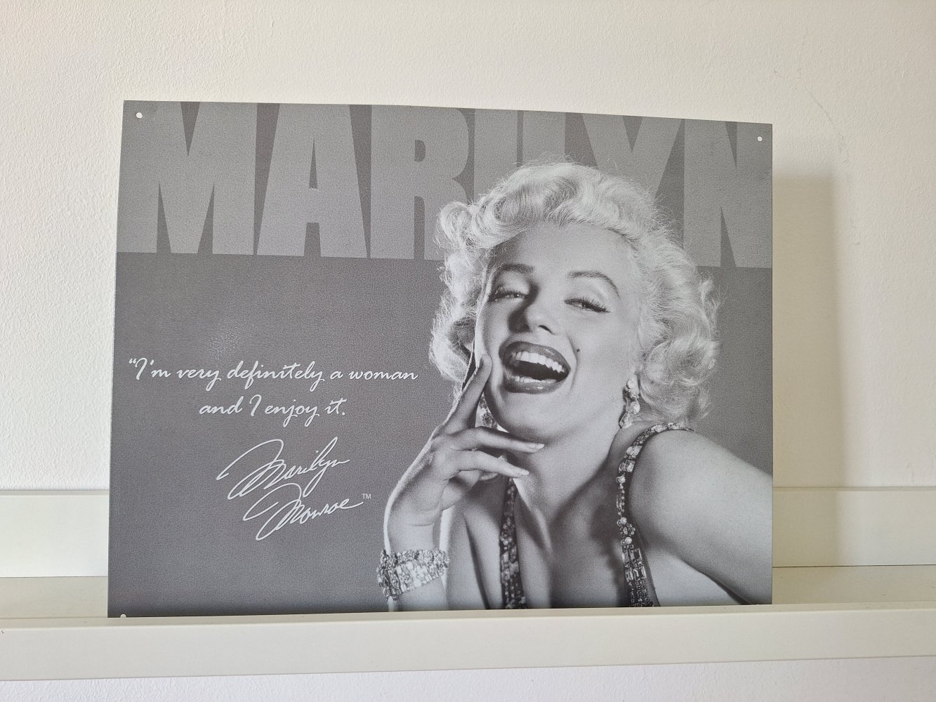 Silbergraues Blechschild Marilyn Monroe quote retro style vintage road66