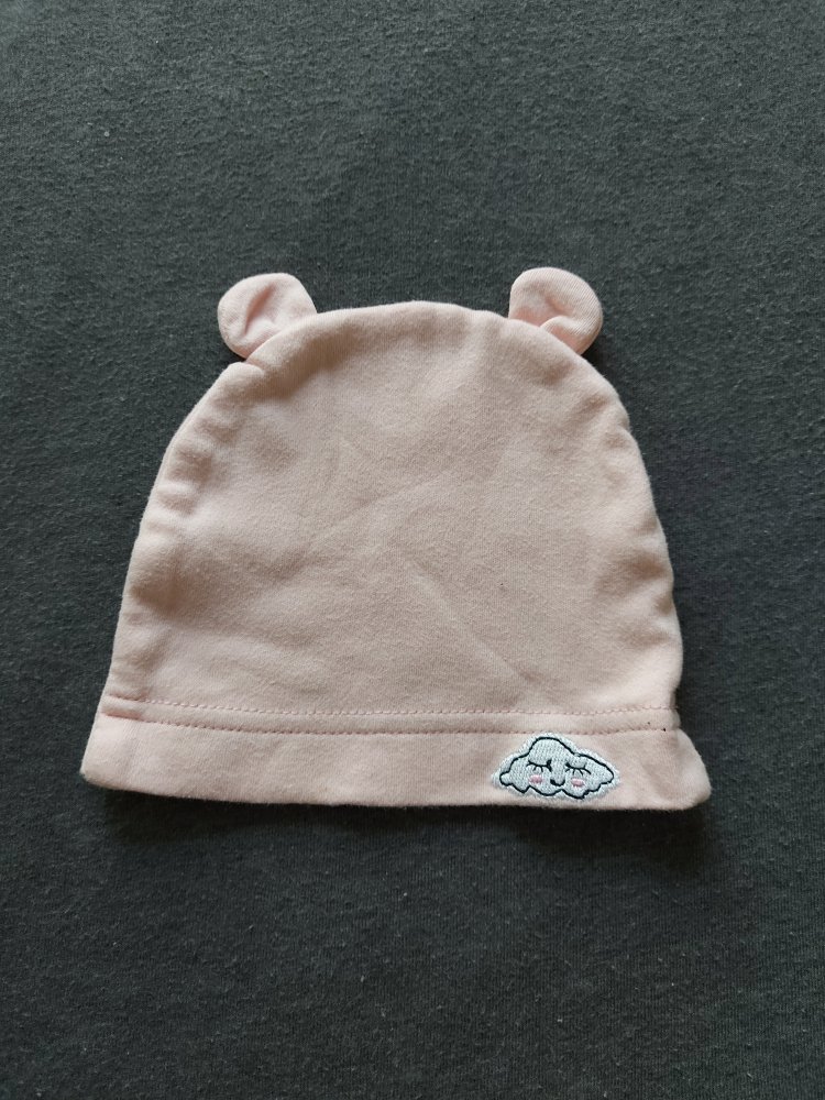 süßes rosa Erstlingsmützchen / Babymütze mit Öhrchen