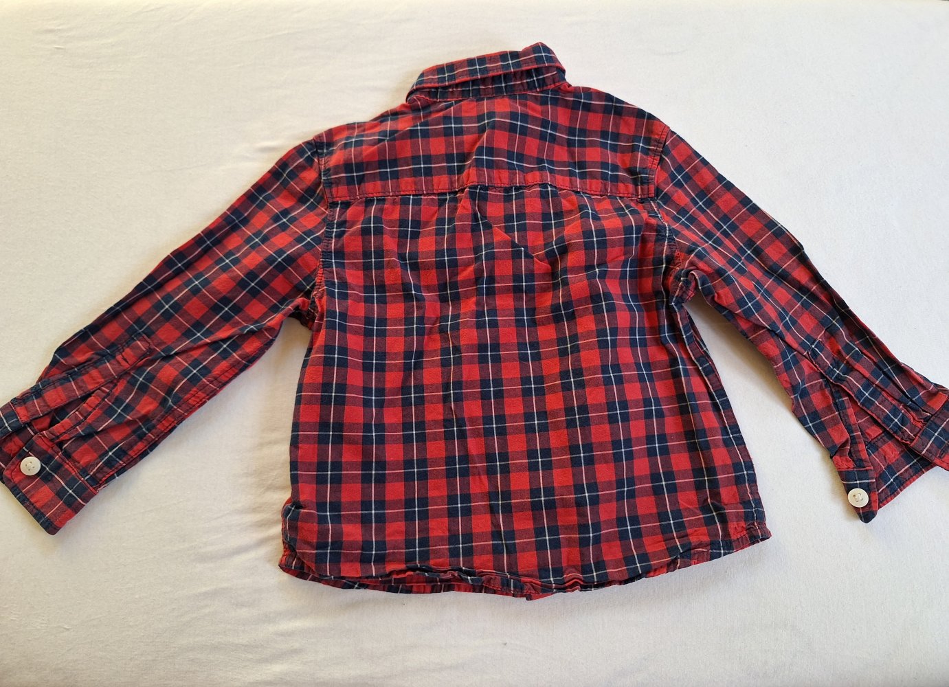 rot-blau kariertes langärmliges Hemd Gr. 92