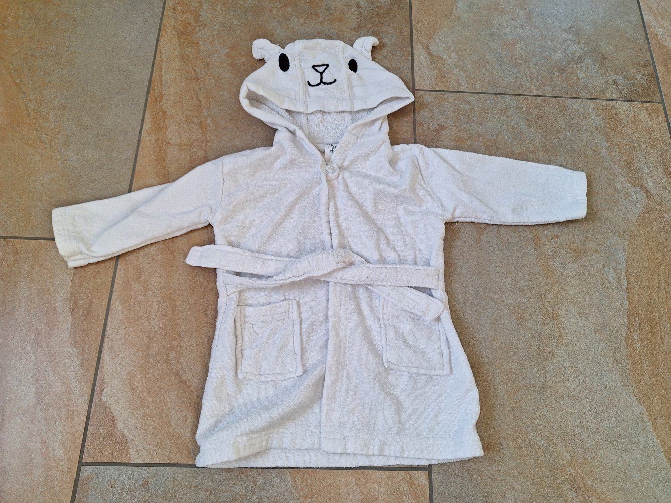 Weißer Bademantel Lämmchen Gr. 86/92