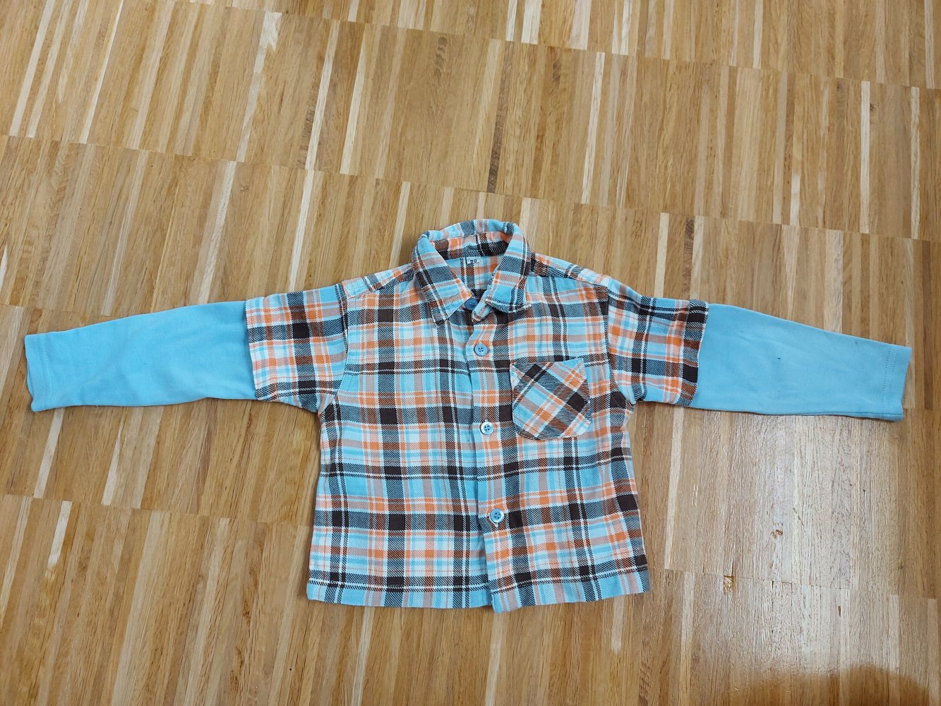 langärmliges kariertes Baby-Holzfällerhemd, Gr. 80