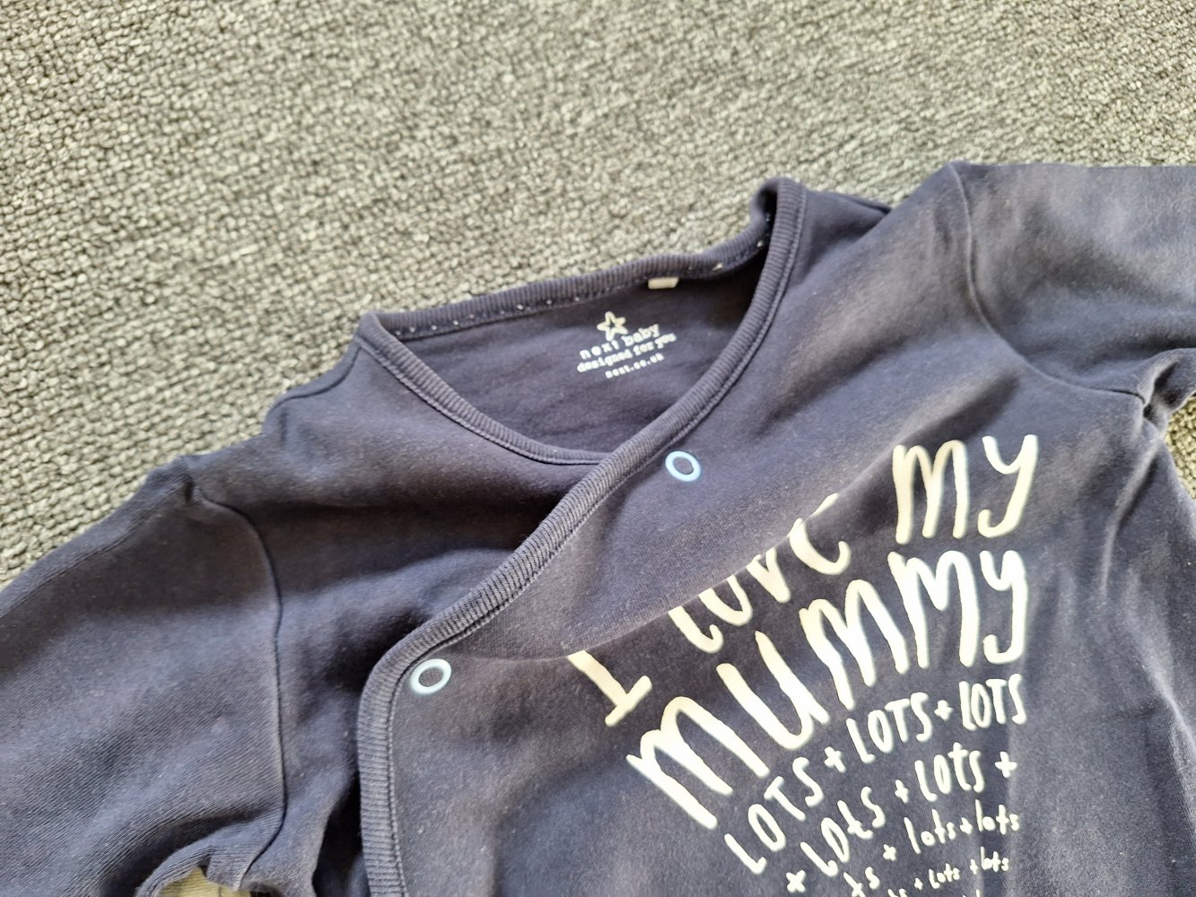 hellblauer und dunkelblauer Pyjama I love my daddy mummy