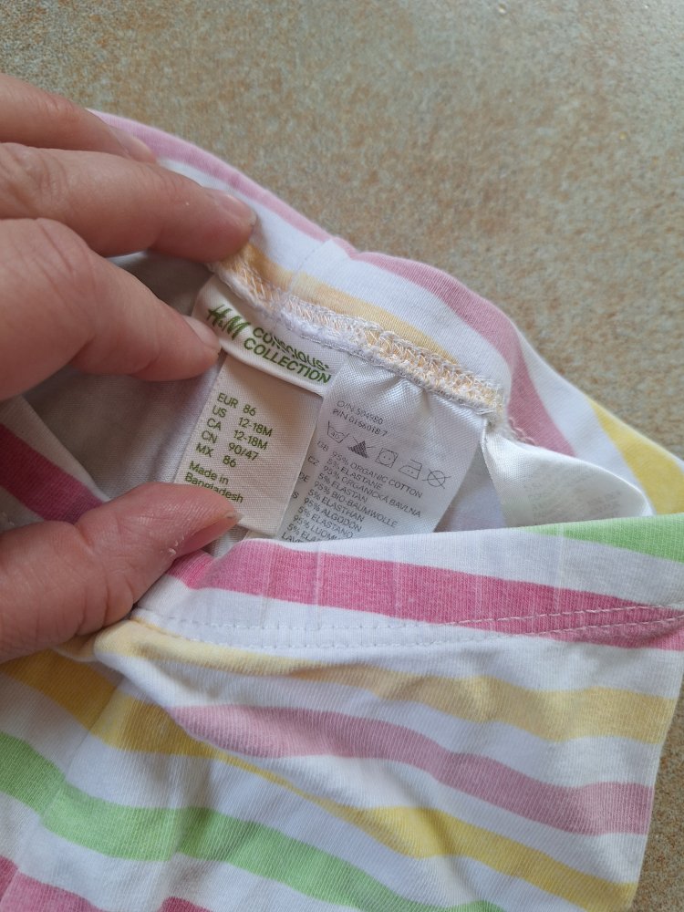 Pastellfarben gestreifte Leggings, Gr. 86