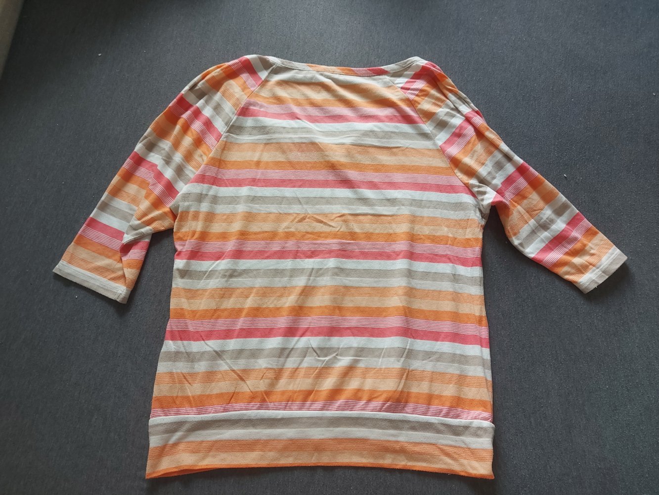 Apricot-beige gestreiftes Blusenshirt Gr. L Frühling